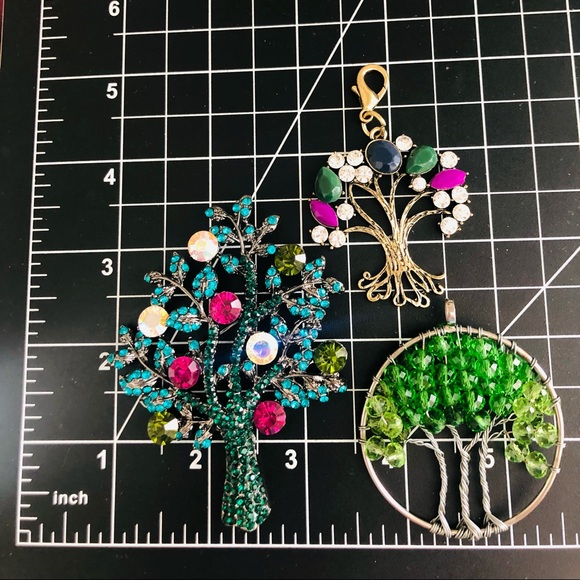 Vintage Crystal Rhinestone Tree Jewelry Lot - Picture 2 of 8